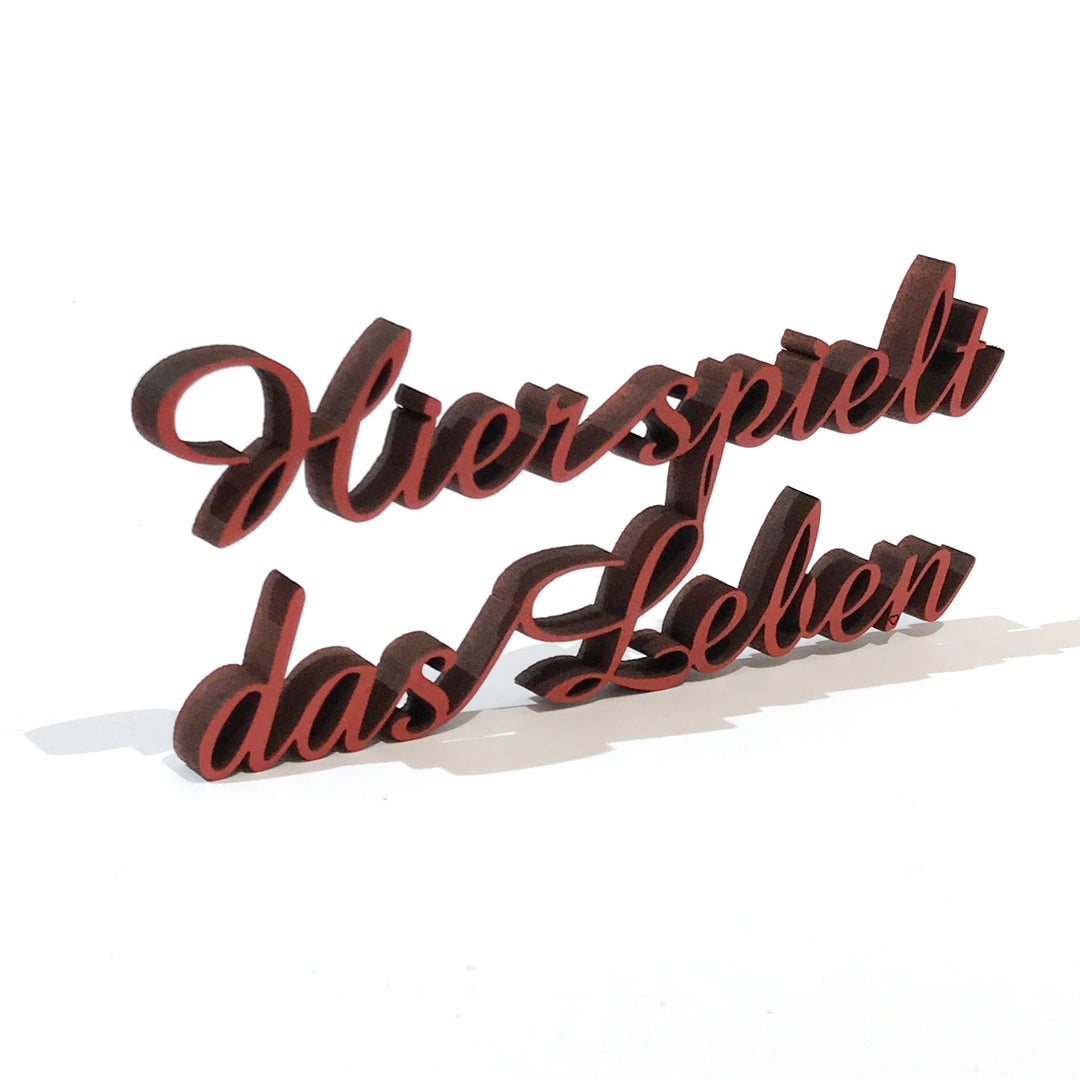 NoGallery Schriftzug Hier spielt das Leben - Schriftzug aus Holz bei Nauli and Stories