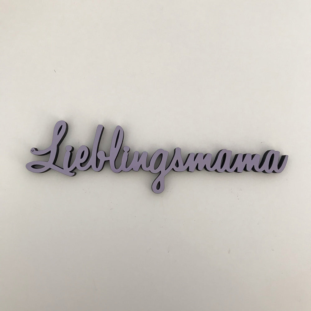 NoGallery Schriftzug Lieblingsmama - lila 3D Schriftzug bei Nauli and Stories