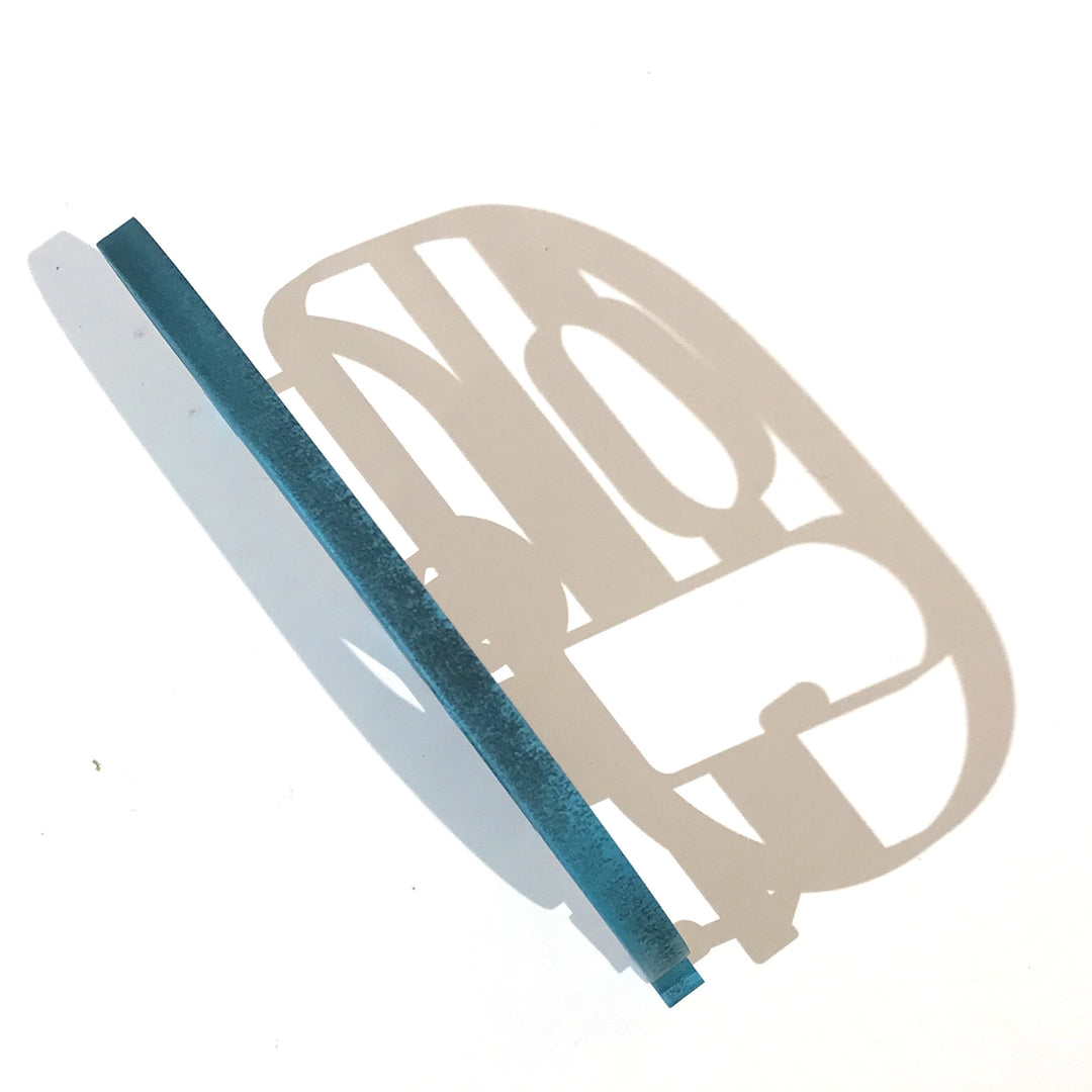 NoGallery Schriftzug Wohnwagen Türkis bei Nauli and Stories