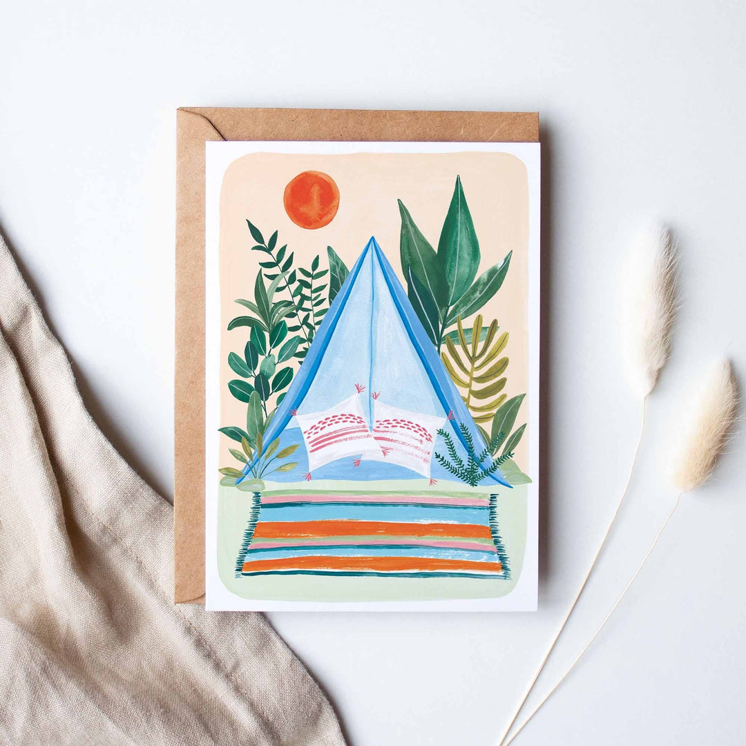 Paperlandscape Faltkarte "Zelten in der Natur"