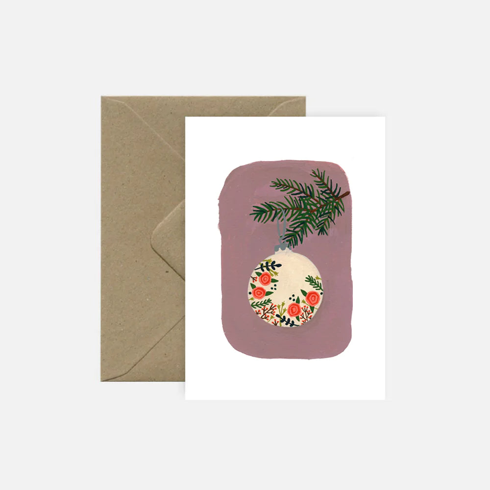 Pink Cloud Studio Weihnachten Weihnachtskarte - Weihnachtskugel bei Nauli and Stories