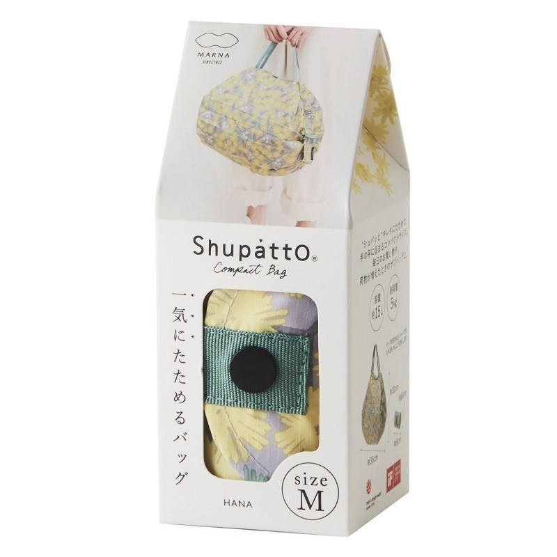 Shupatto Einkaufstasche Falttasche Shupatto mit japanischem Muster Mimosa Hana - M