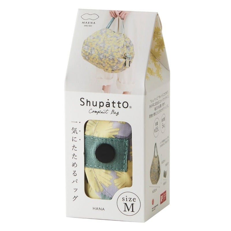 Shupatto Einkaufstasche Falttasche Shupatto mit japanischem - Hana - Mimosa - M bei Nauli and Stories