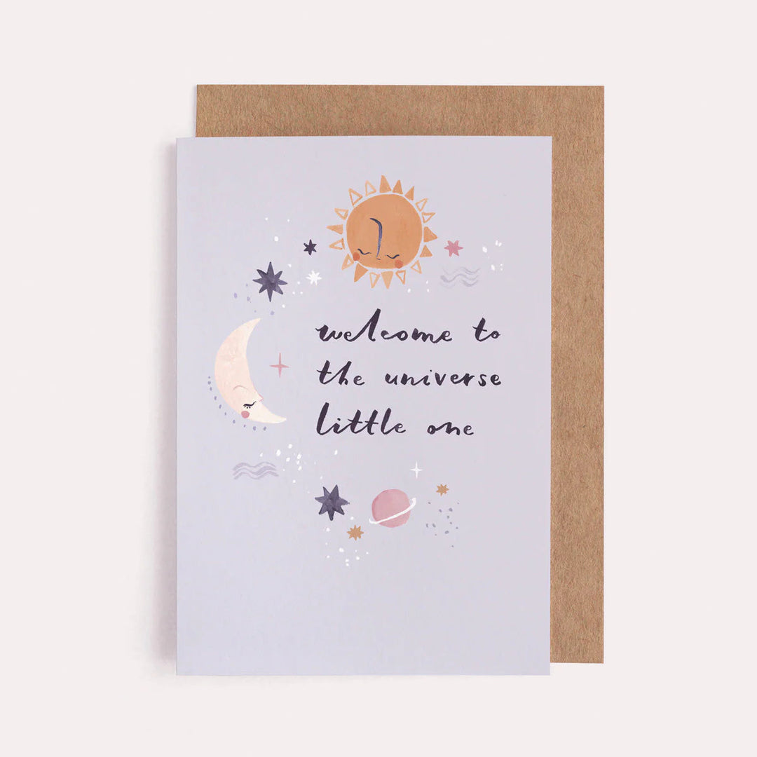 Sister Paper co. Geburt Grußkarte zur Geburt - welcome to the universe little one