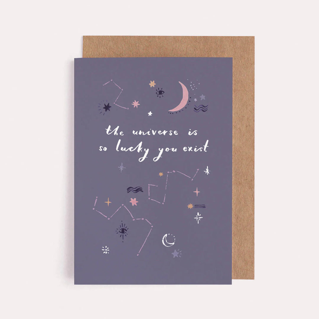 Sister Paper co. Liebe Grußkarte - The universe is lucky you exist