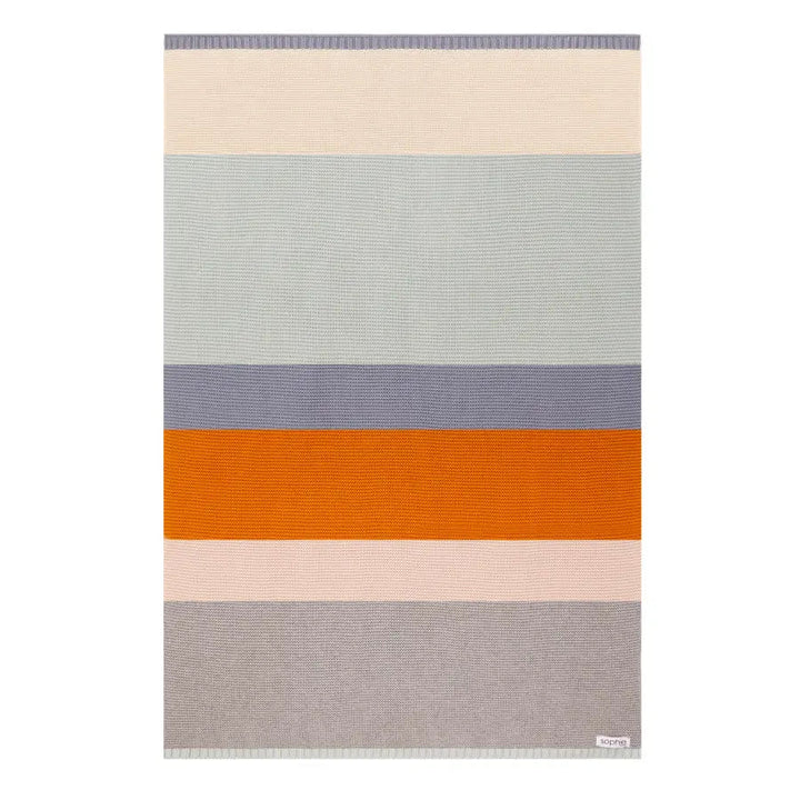 Sophie Home Babydecke Babydecke aus Baumwolle grau, blau, ocker bei Nauli and Stories