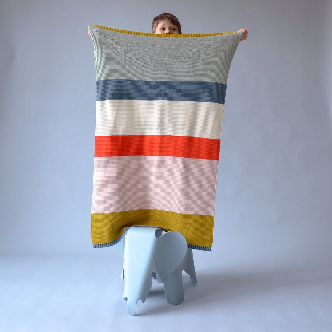 Sophie Home Babydecke Babydecke aus Baumwolle rot, grau, senf bei Nauli and Stories