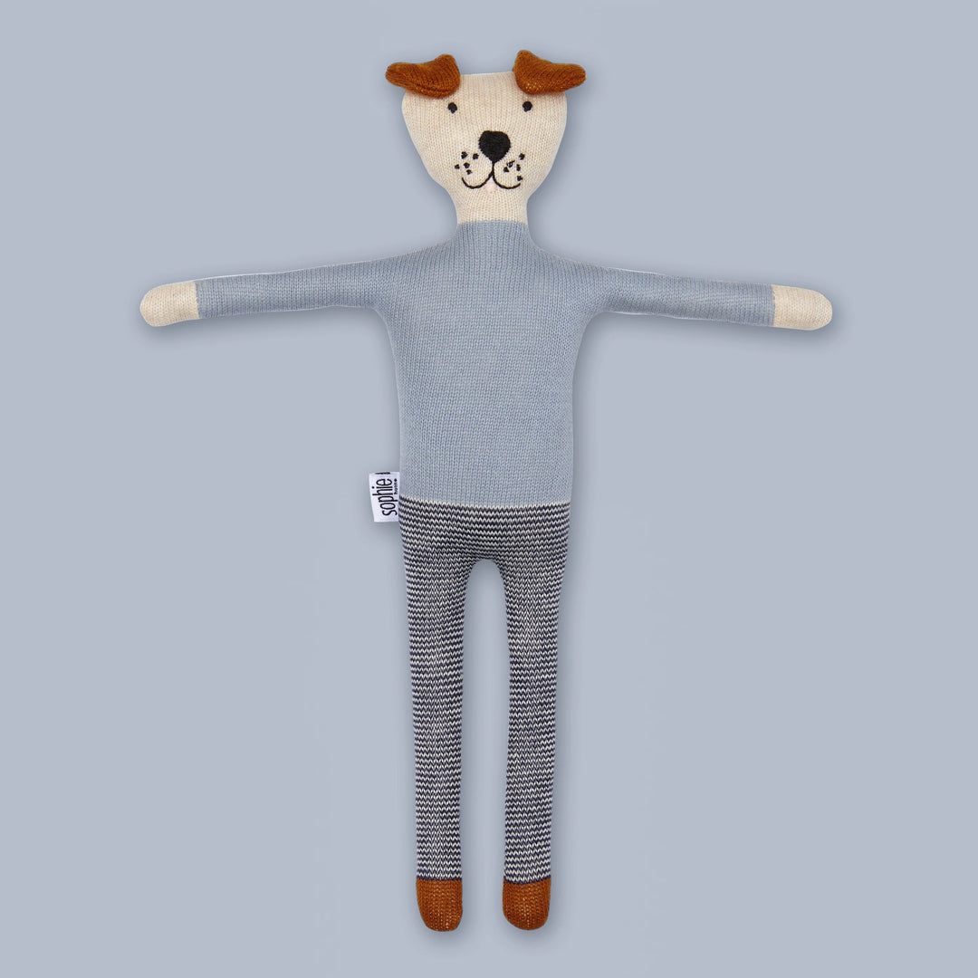 Sophie Home Kuscheltier Gestrickter Hund | Stofftier aus Baumwollgarn bei Nauli and Stories