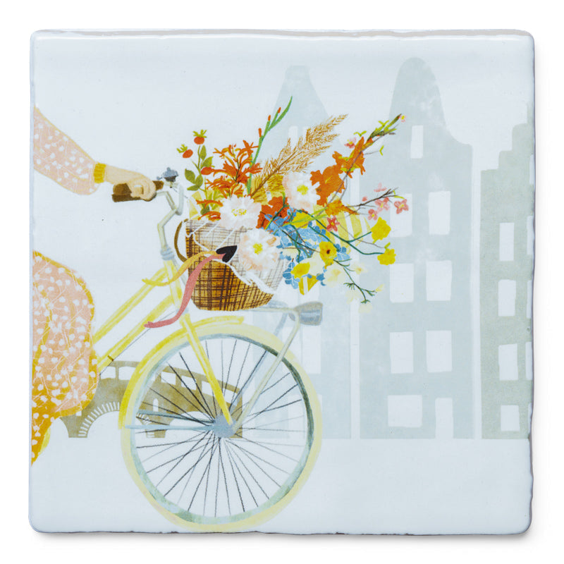 StoryTiles StoryTiles 13x13cm Happiness in a basket - Glück im Fahrradkorb - StoryTiles - Medium bei Nauli and Stories