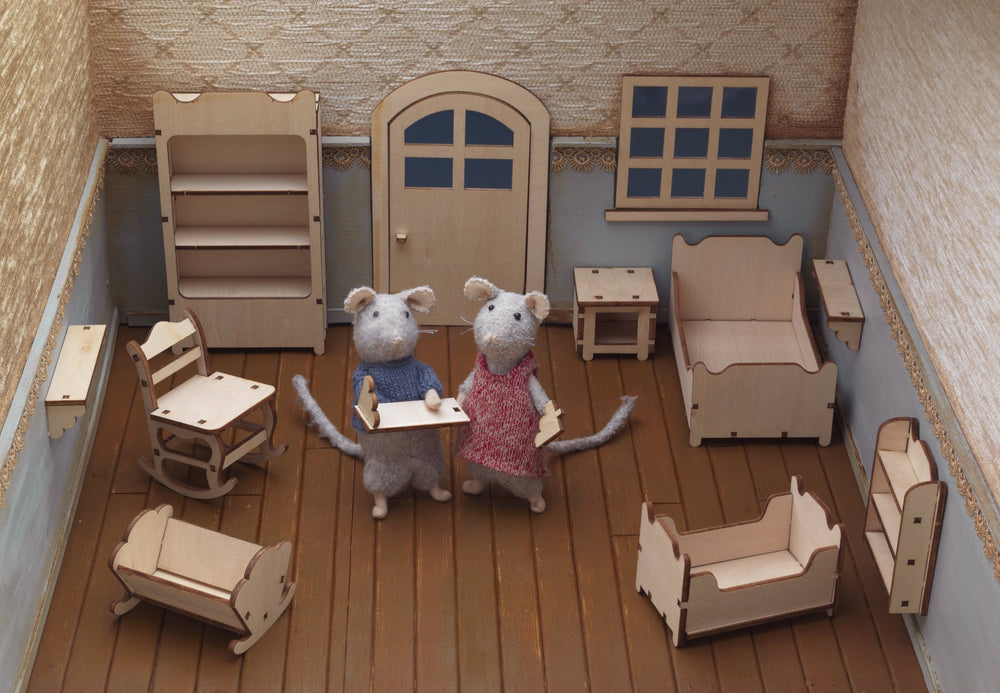 Das Mäusehaus Puppenhausmöbel Das Mäusehaus -Kidsroom Möbelset bei Nauli and Stories
