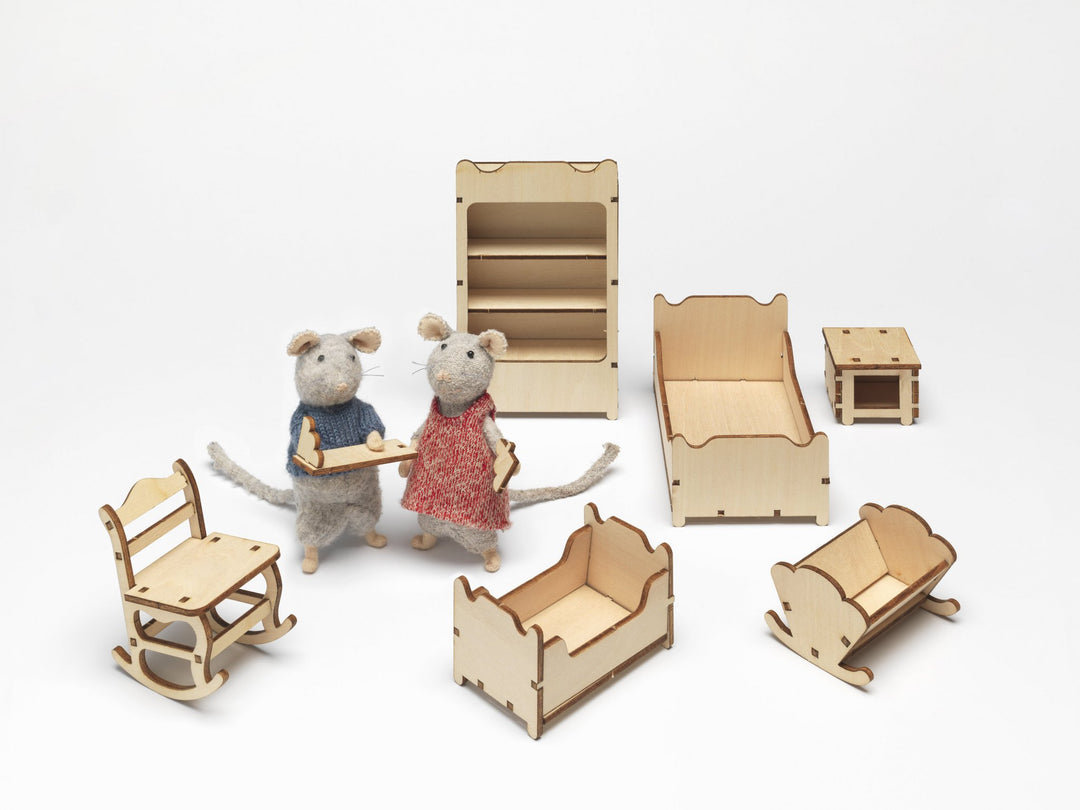 Das Mäusehaus Puppenhausmöbel Das Mäusehaus -Kidsroom Möbelset bei Nauli and Stories
