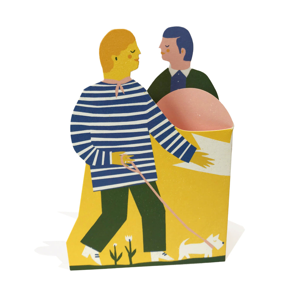 The Printed Peanut Hochzeit Hochzeitskarte - Concertina Heart Card Two Men bei Nauli and Stories