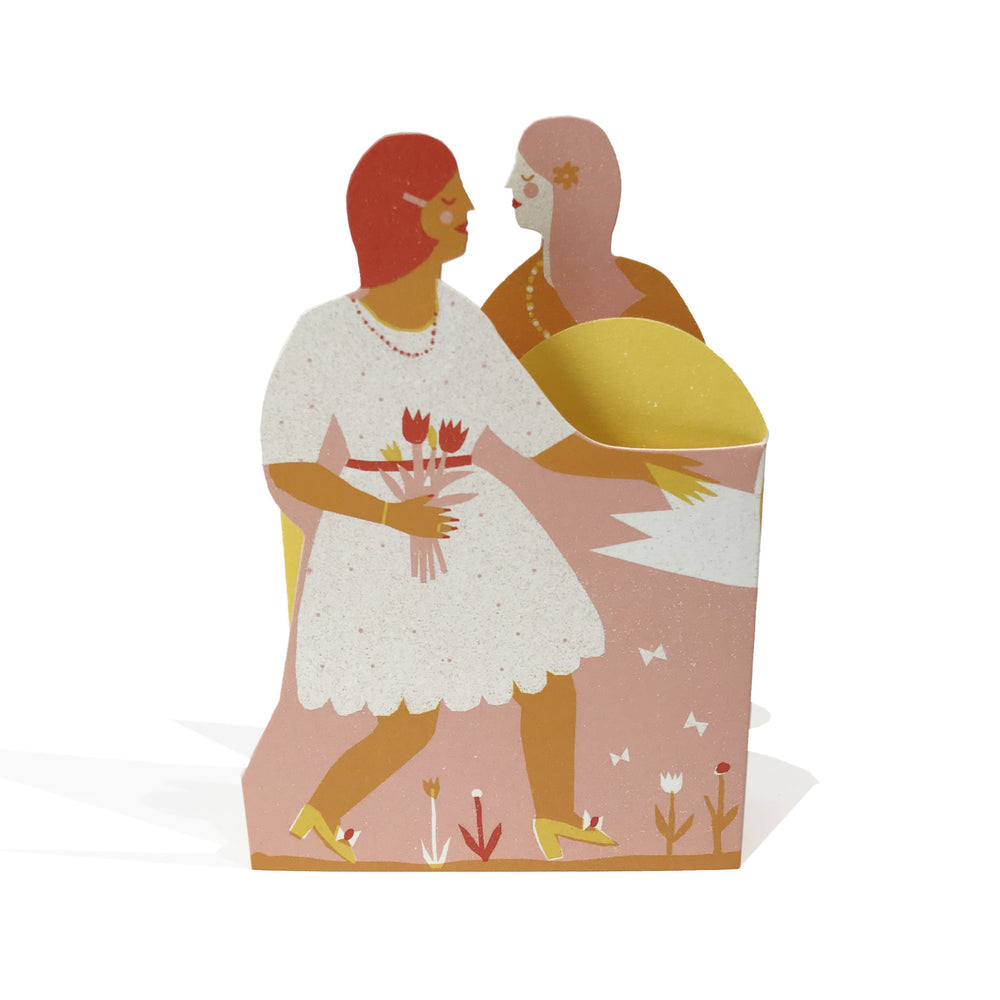 The Printed Peanut Hochzeit Hochzeitskarte - Concertina Heart Card Two Woman bei Nauli and Stories