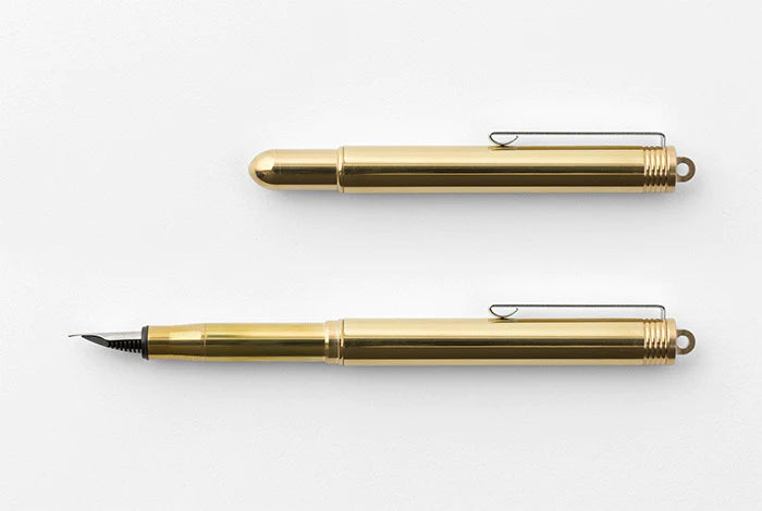 Traveler's Company Füller Brass TRC Brass Fountain Pen Solid Brass