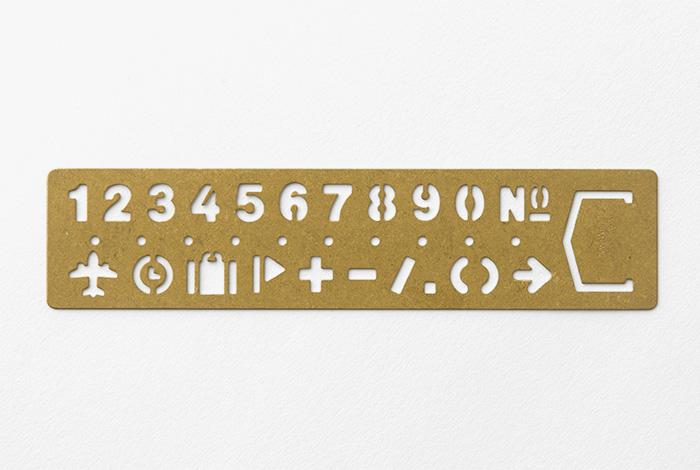 Traveler's Company Schablone Brass Bookmark Template Numbers bei Nauli and Stories