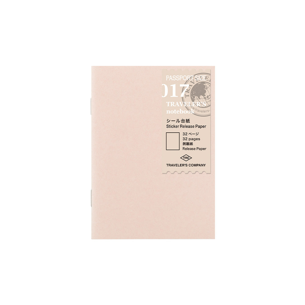 Traveler's Company Notizbuch TRAVELER'S notebook Paper Refill 017 pasport size - Sticker Release Paper bei Nauli and Stories