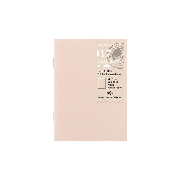 Traveler's Company Notizbuch TRAVELER'S notebook Paper Refill 017 pasport size - Sticker Release Paper bei Nauli and Stories