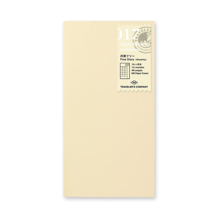 Traveler's Company undatierte Kalender Traveler's Notebook regular 017 Free Diary (Monthly) bei Nauli and Stories
