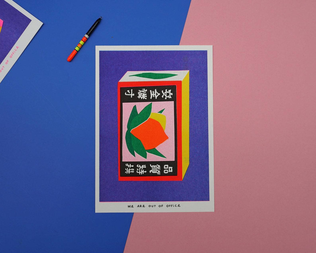 Weareoutofoffice Miniprint Risoprint - japanische Streichholzschachtel