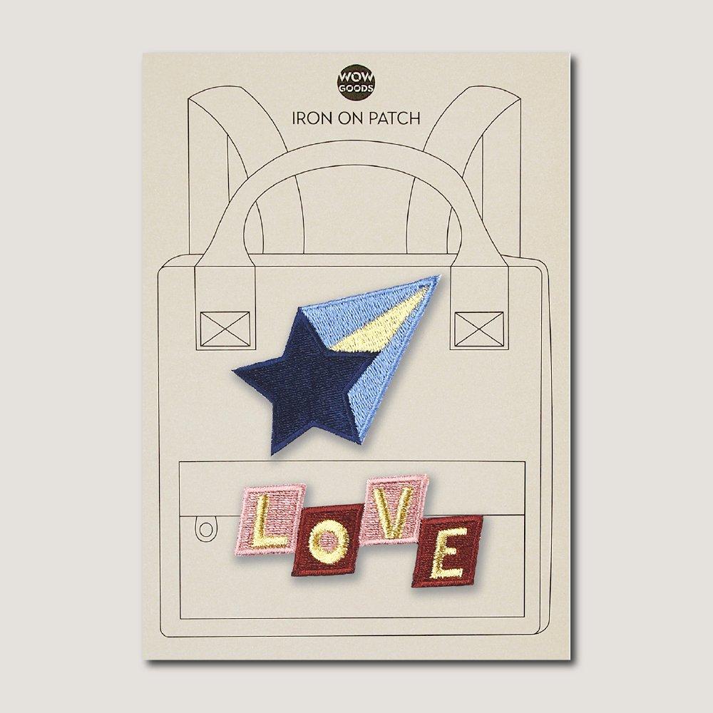 Wowhow B.V. Textilaufnäher & -aufbügler Iron on Patch - star love bei Nauli and Stories