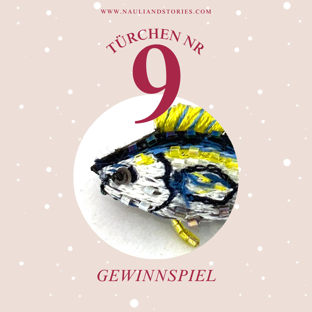 Adventskalender 9. Türchen: Gewinne eine handgestickte Fischbrosche