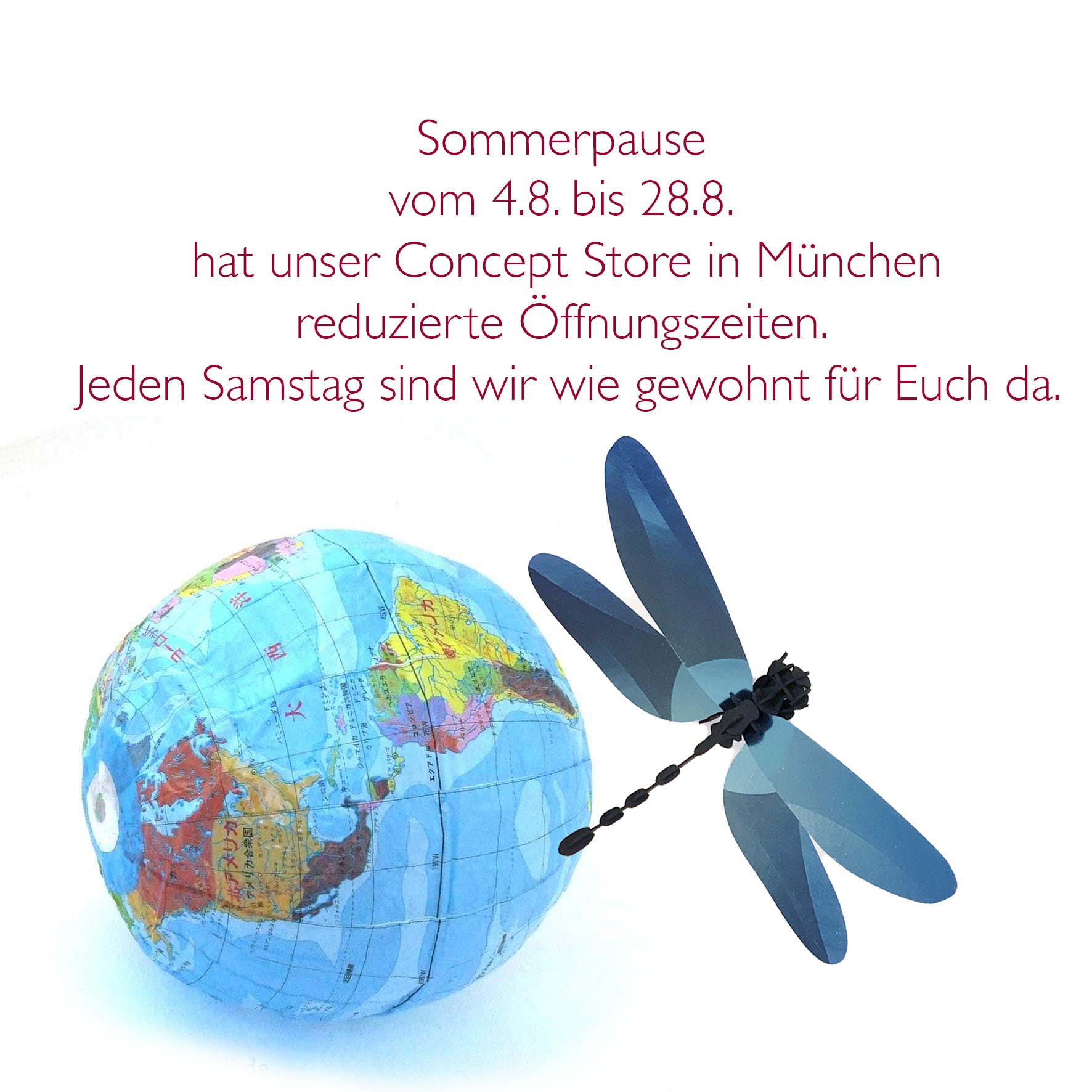 Bis 28. August: Laden nur am Samstag geöffnet - Online sind wir weiter für Euch da