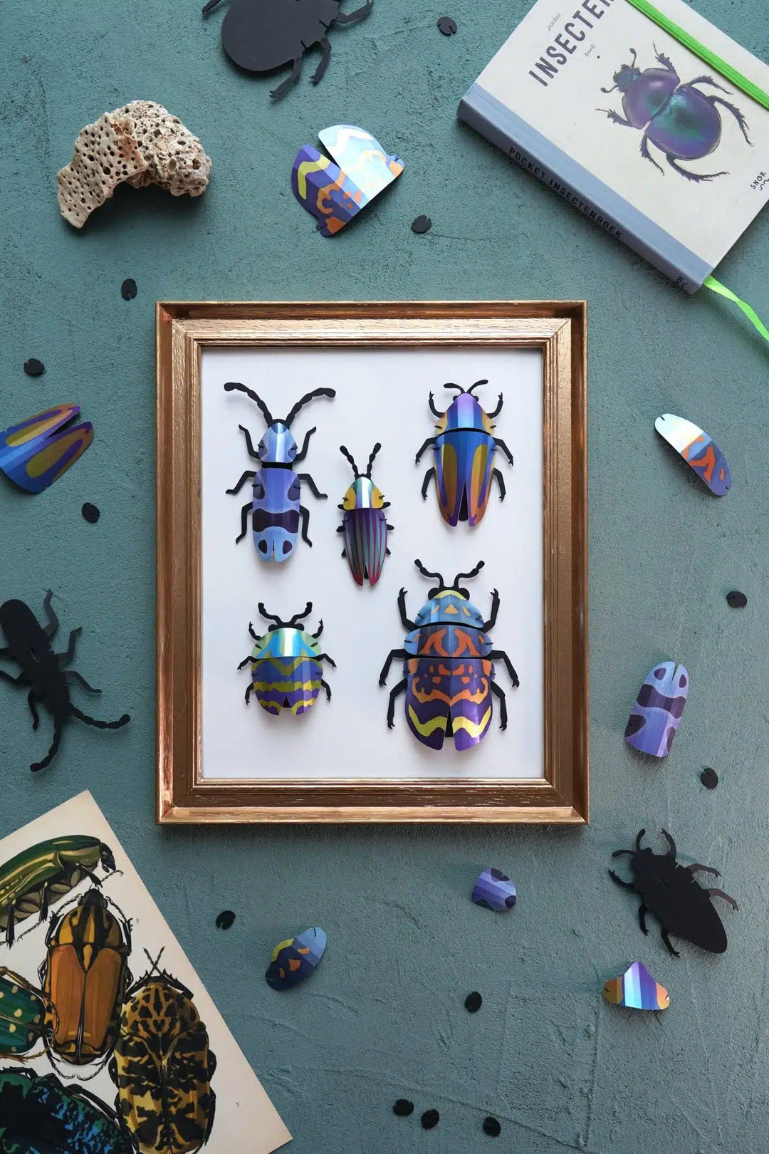 3D-Bastelset DIY - Bastel - Set schillernde Käfer in blau