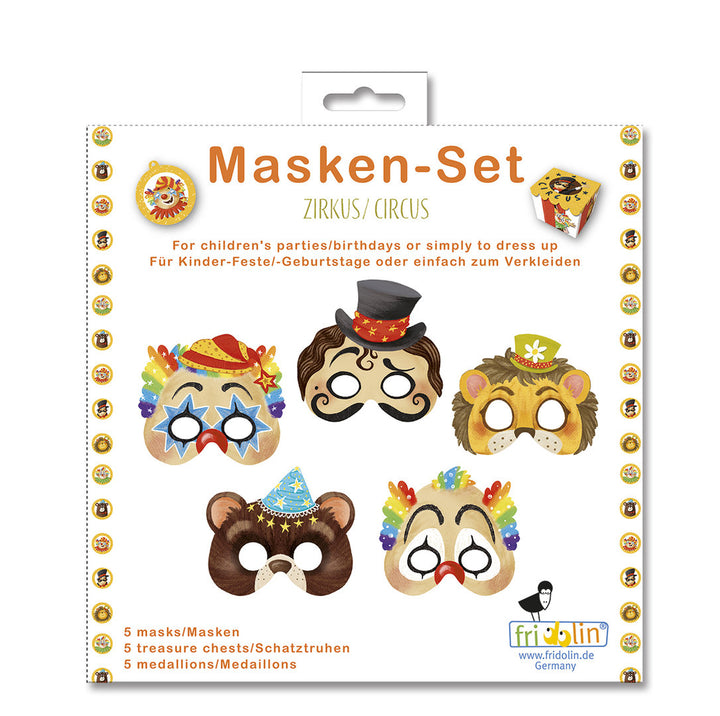 3D-Bastelset Maske Masken Set Zirkus