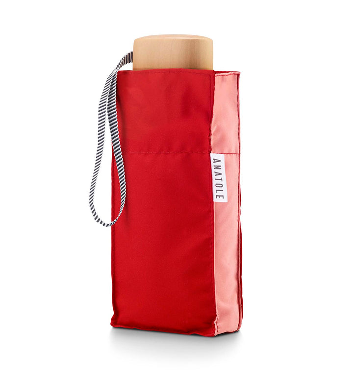 Regenschirm Bicolor - EDMOND - Rot und Koralle