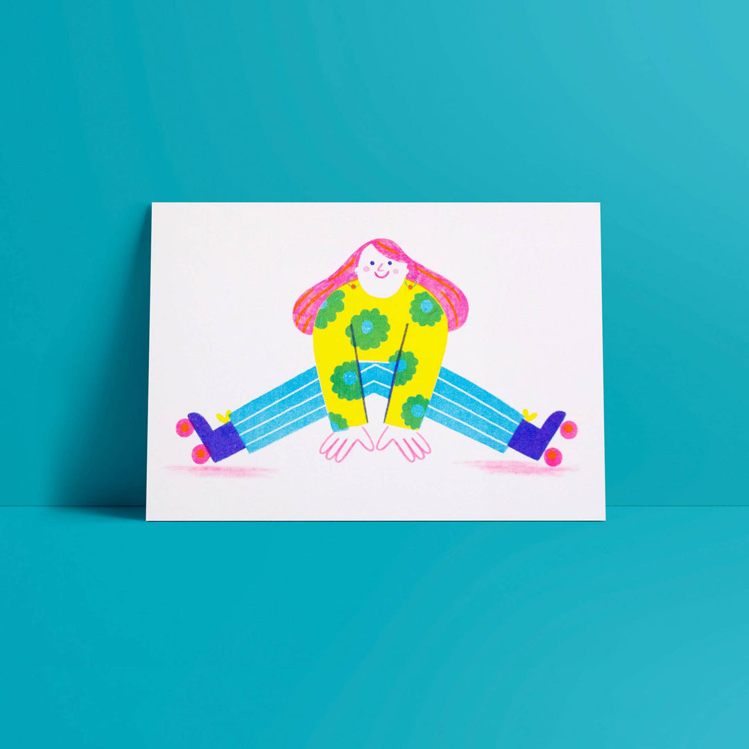 Ana Seixas Carol, the roller skater // A5 Risograph Print Illustration bei Nauli and Stories