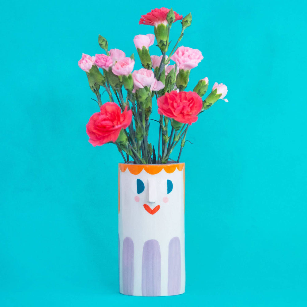 Ana Seixas Vase Vase | Ordnungshelfer Mädchen mit lila Streifen