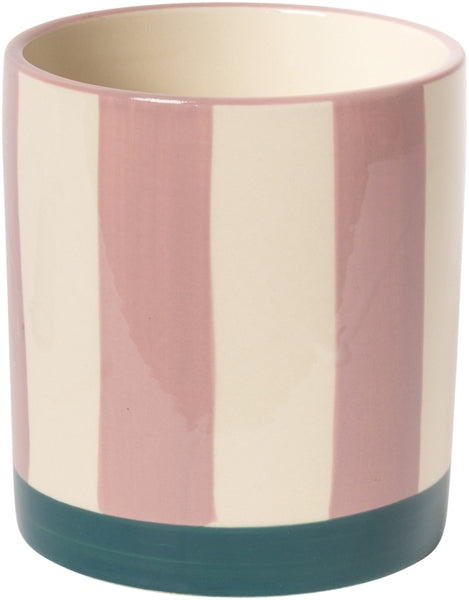 Au Maison Blumentopf Blumentopf m/Streifen, violet/petrol, 11xø10 cm bei Nauli and Stories