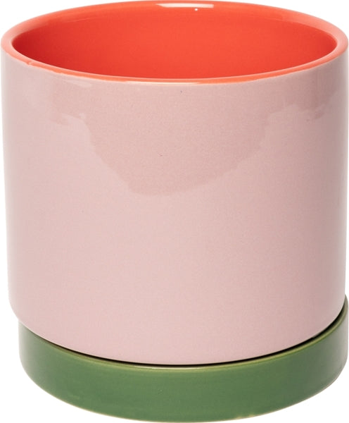 Au Maison Blumentopf Blumentopf m/Untertasse, violett/grün/pink, 12,5xø bei Nauli and Stories