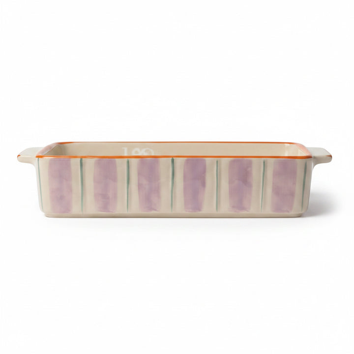 Au Maison Ofenform Ofenform  violett- petrol- orange gestreift, 5,4x36,2x23 cm bei Nauli and Stories