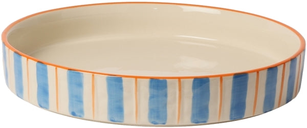 Au Maison Servierplatte Runde Keramikform mit niedrigem Rand 4,4 x ø27 cm | blau orange bei Nauli and Stories