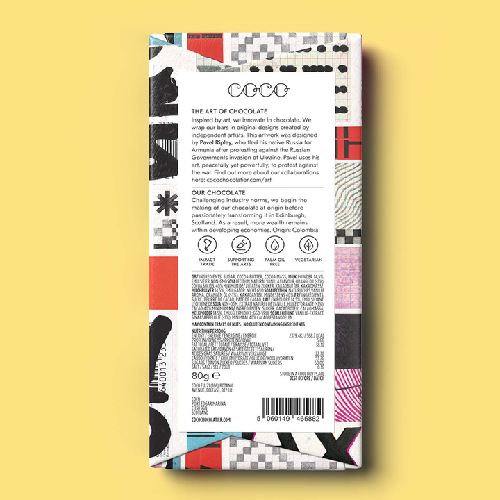 COCO Chocolatier Schokolade COCO | Orange Milk Chocolate Bar bei Nauli and Stories