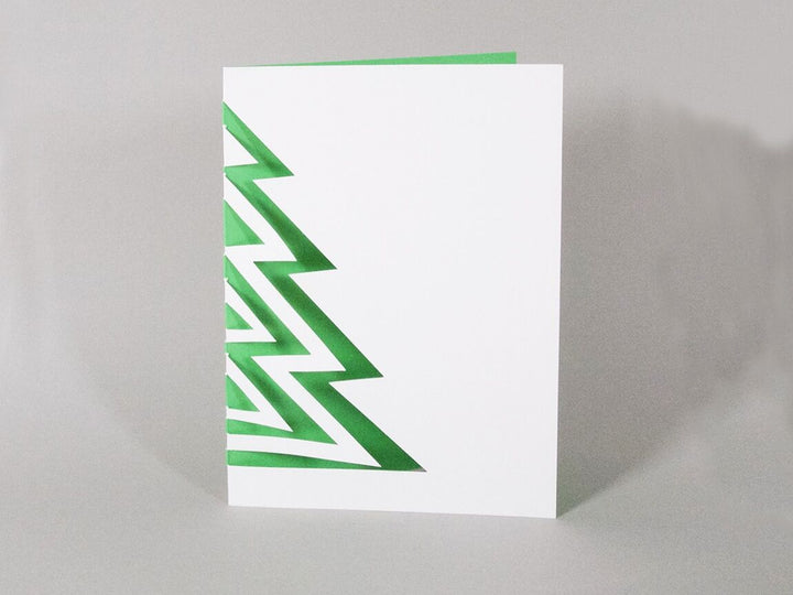 cut & make Hochzeitskarte Striped Christmas Tree - Fold Out Karte - Weihnachtskarte