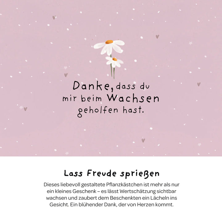 Die Stadtgärtner Anzuchtset Pflanzkästchen - Danke dass Du mir beim Wachsen geholfen hast. bei Nauli and Stories
