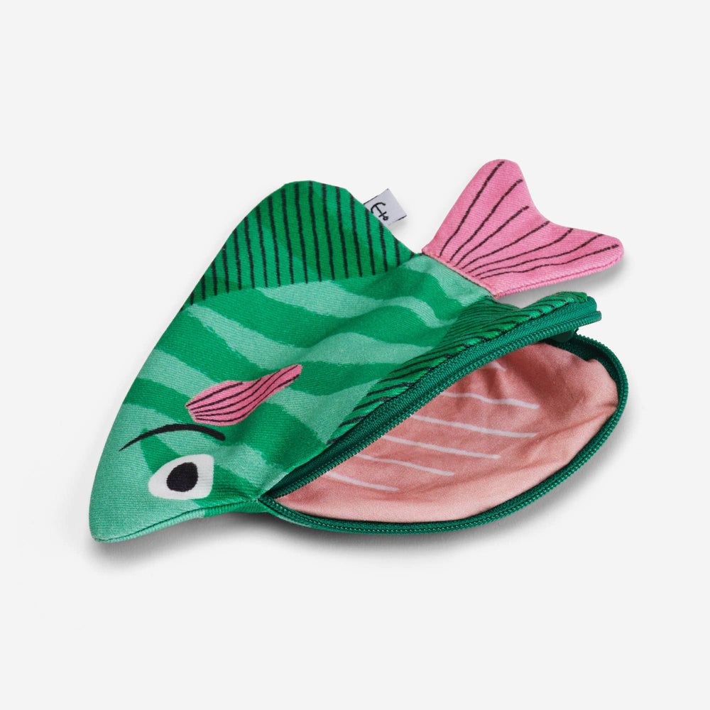 Don Fisher Geldbörse Baumwolltäschchen | Silberflossenblatt türkis | Moonyfish green | Täschchen bei Nauli and Stories