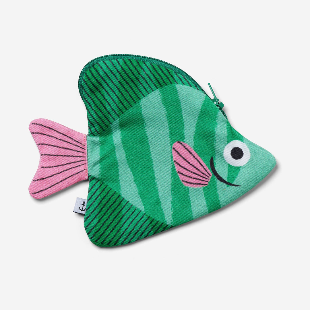 Don Fisher Geldbörse Baumwolltäschchen | Silberflossenblatt türkis | Moonyfish green | Täschchen bei Nauli and Stories