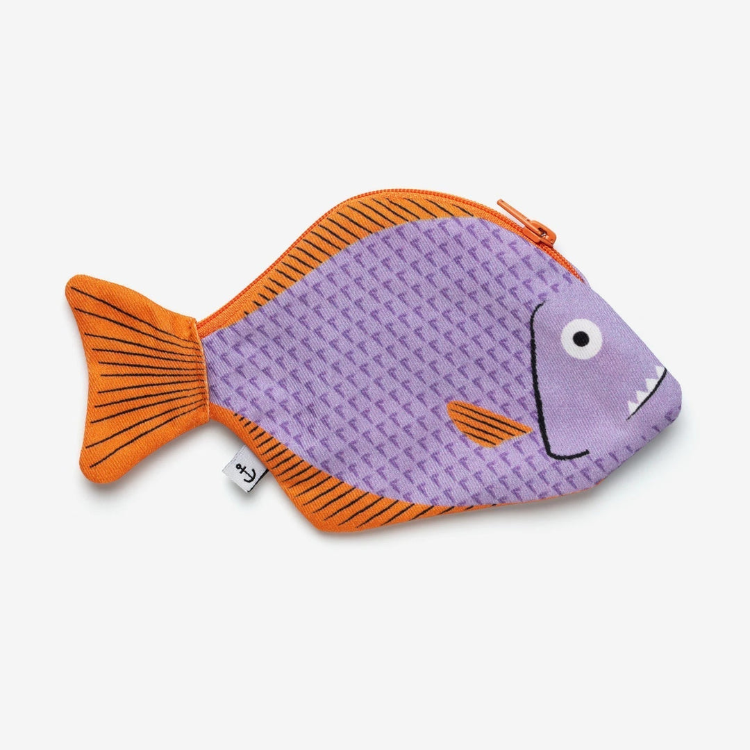 DonFisher Geldbörse Kleiner Piranha lila orange | Fisch- Täschchen | Geldbörse