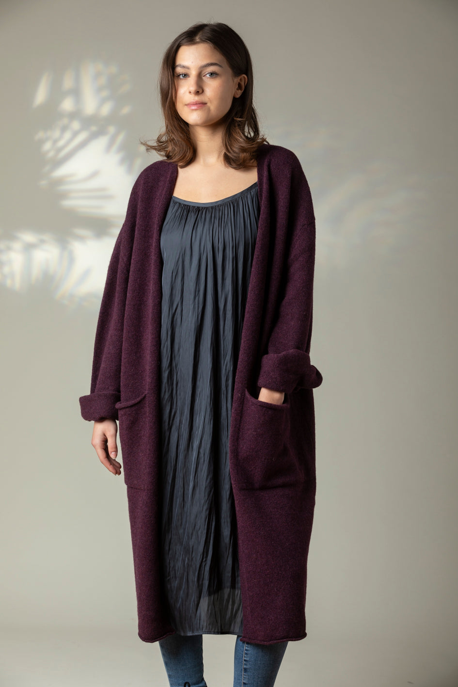 Éribe Corry Long Cardigan Blackgrape