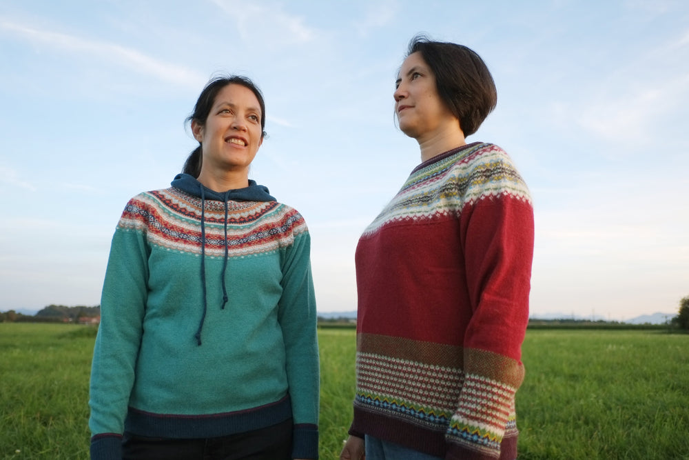 Éribe Pullover Damenpullover mit Kapuze Alpine Emerald