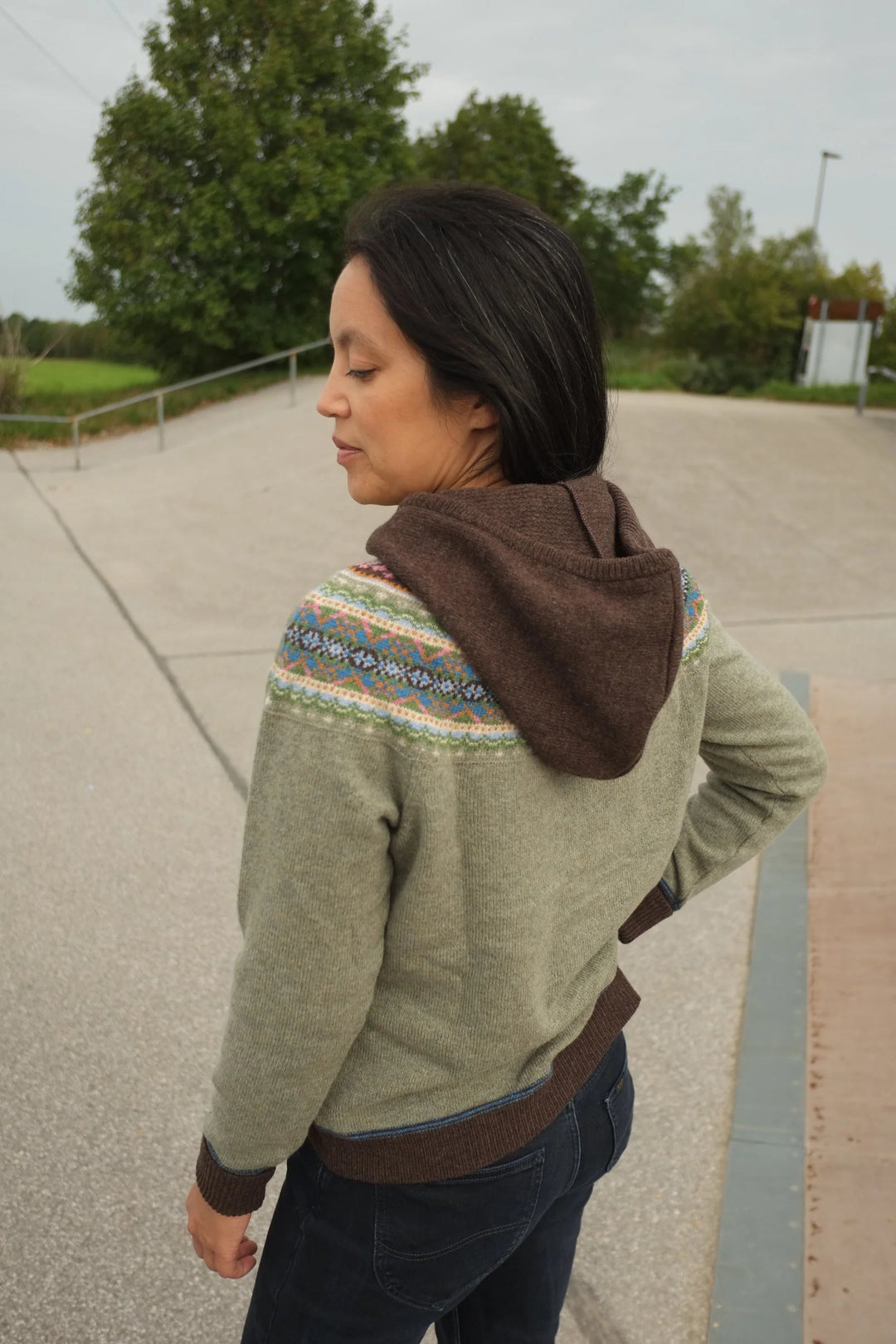 Eribé Pullover Damenpullover mit Kapuze Esmeralda