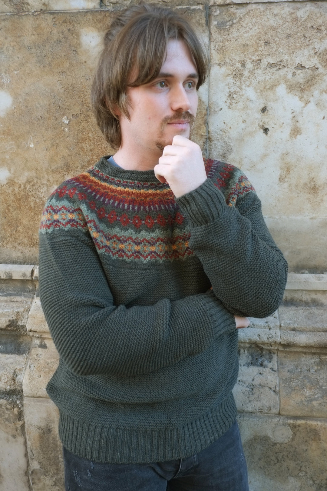 Éribe Pullover Herrenpullover aus reiner Wolle - Stonybrek Sweater Maple Leaf