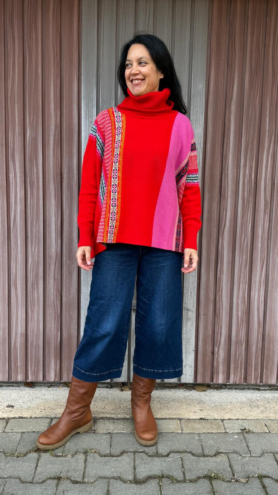 Eribé Pullover Montrose Cowl Sweater Scarlet bei Nauli and Stories