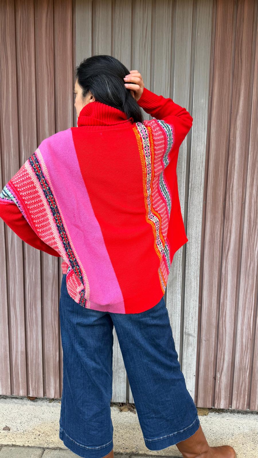 Eribé Pullover Montrose Cowl Sweater Scarlet bei Nauli and Stories