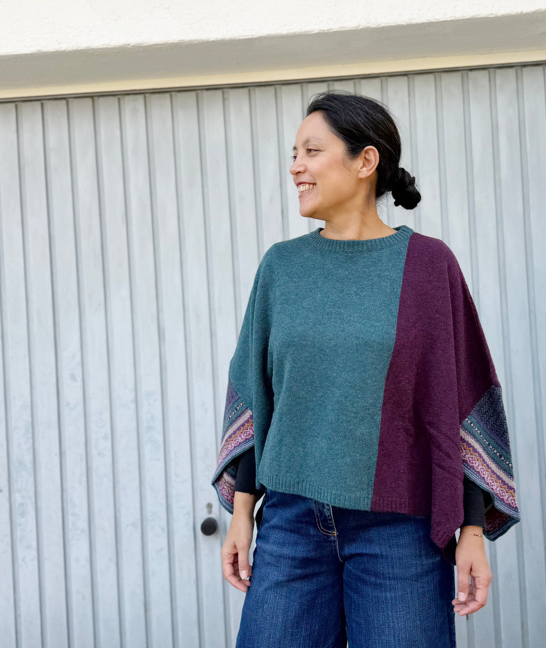 Eribé Pullover Montrose Top | Hunter | Aubergine, Petrol |  Lambswool 100% bei Nauli and Stories