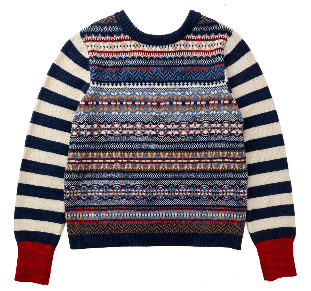 Eribé Pullover Stobo Fairisle Reversible Sweater Navy-Reflection bei Nauli and Stories