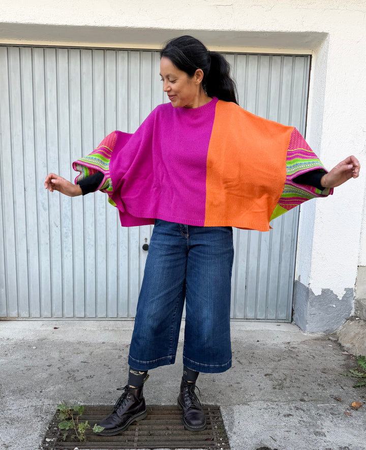 Eribé Pullover Montrose Top | Starbust | Orange, Pink | Lambswool 100% bei Nauli and Stories